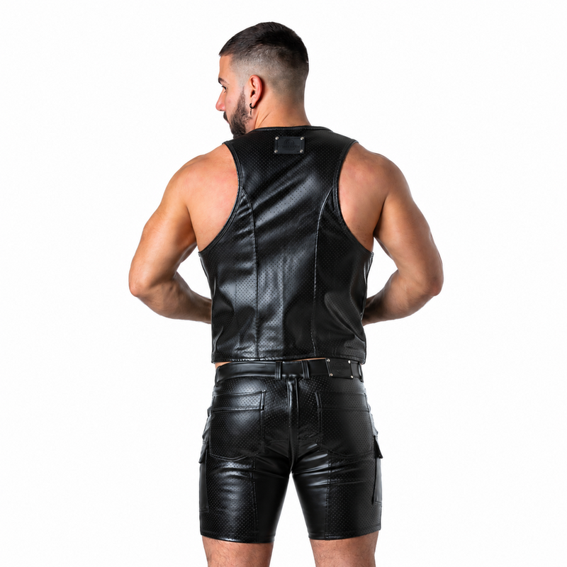 LOCKER GEAR - PUNCH HOLE LEATHERETTE CHALECO