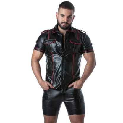 LOCKER GEAR - PUNCH HOLE LEATHERETTE CAMISA