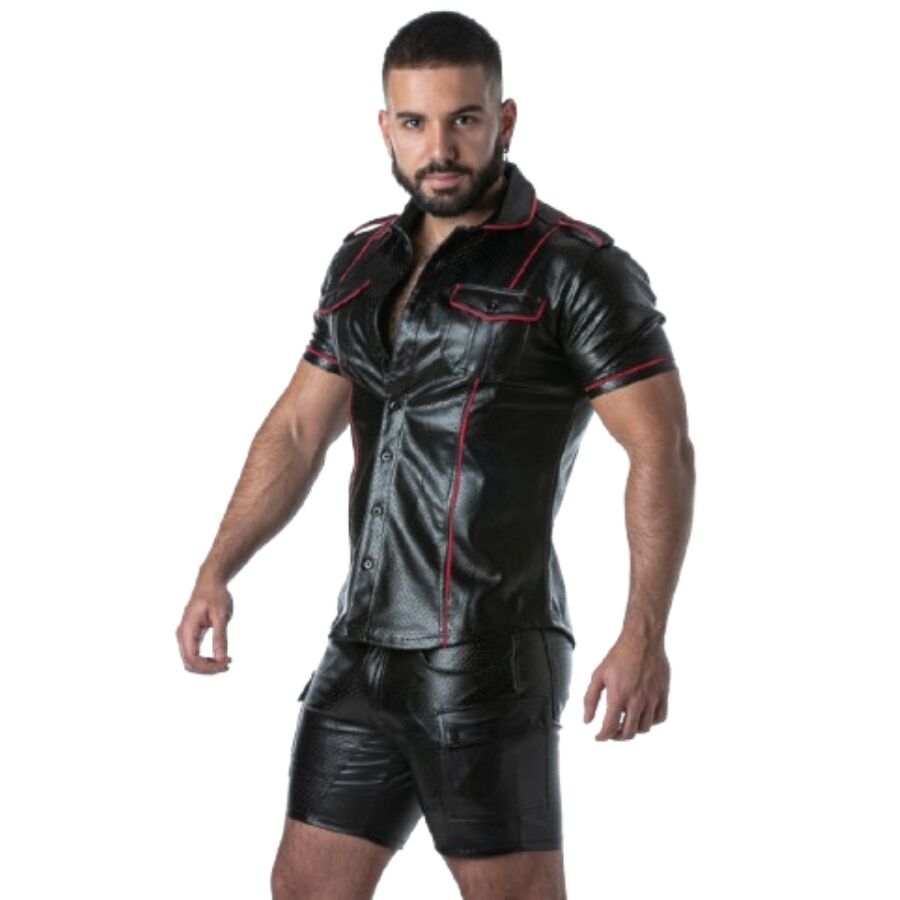 LOCKER GEAR - PUNCH HOLE LEATHERETTE CAMISA