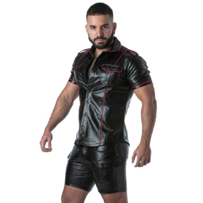 LOCKER GEAR - PUNCH HOLE LEATHERETTE CAMISA