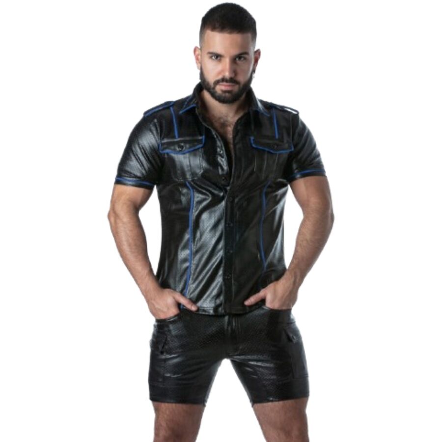 LOCKER GEAR - PUNCH HOLE LEATHERETTE CAMISA