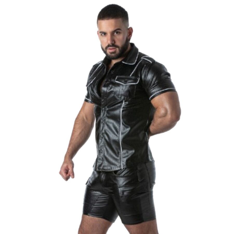 LOCKER GEAR - PUNCH HOLE LEATHERETTE CAMISA
