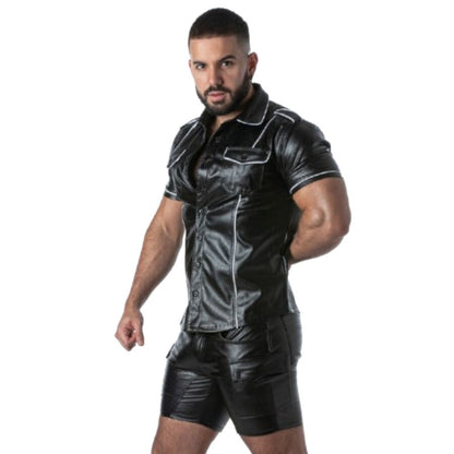 LOCKER GEAR - PUNCH HOLE LEATHERETTE CAMISA