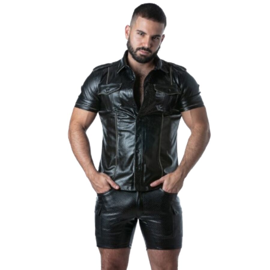 LOCKER GEAR - PUNCH HOLE LEATHERETTE CAMISA