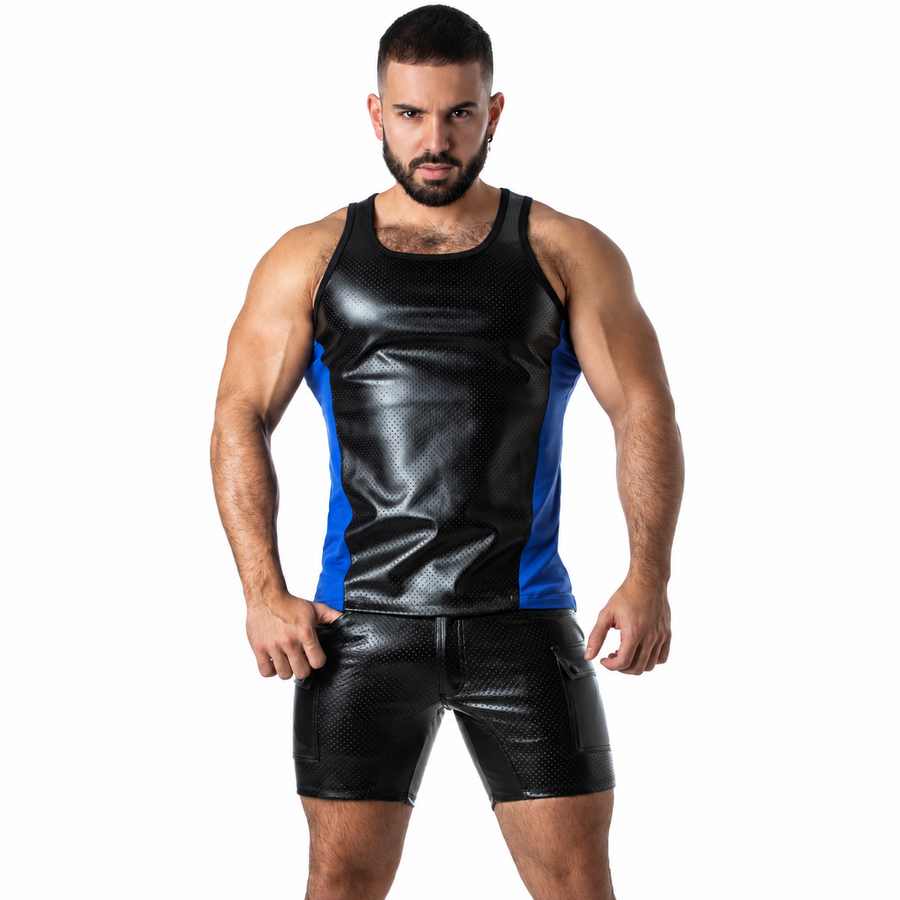 LOCKER GEAR - PUNCH HOLE LEATHERETTE CAMISETA DE TIRANTES