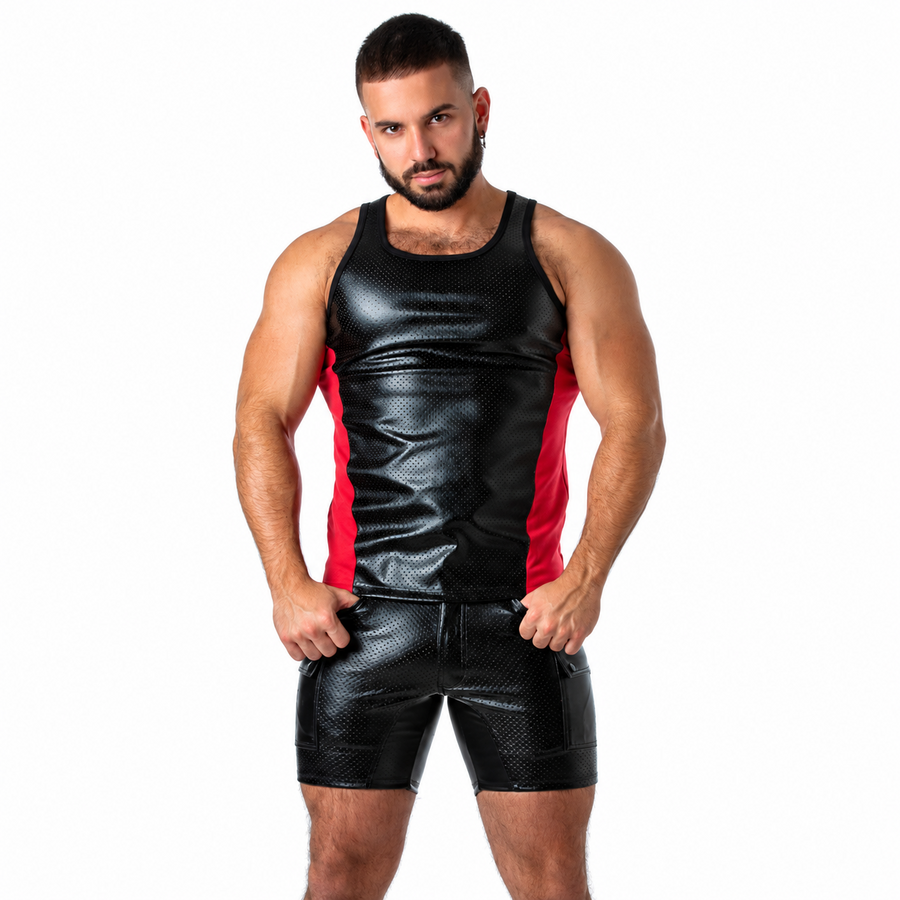 LOCKER GEAR - PUNCH HOLE LEATHERETTE CAMISETA DE TIRANTES
