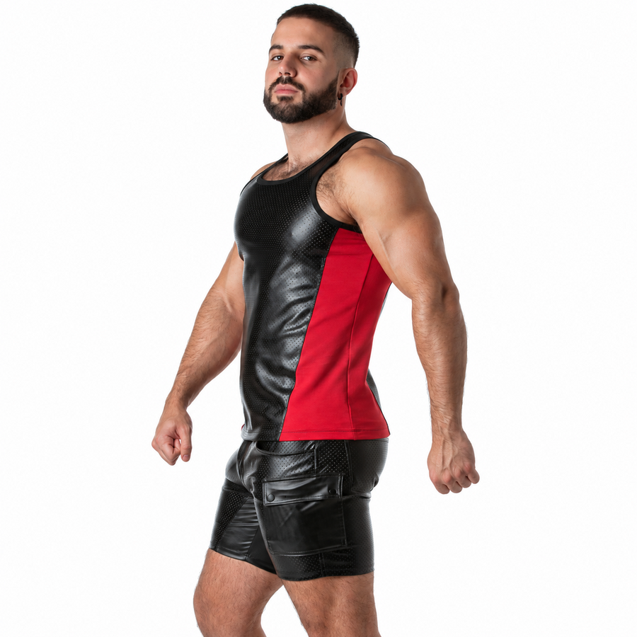 LOCKER GEAR - PUNCH HOLE LEATHERETTE CAMISETA DE TIRANTES