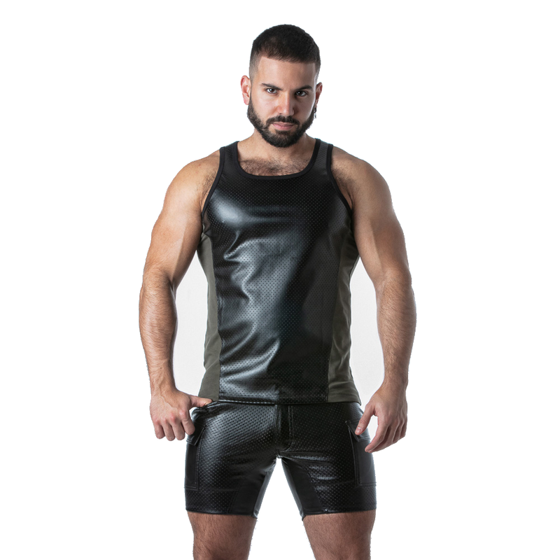 LOCKER GEAR - PUNCH HOLE LEATHERETTE CAMISETA DE TIRANTES