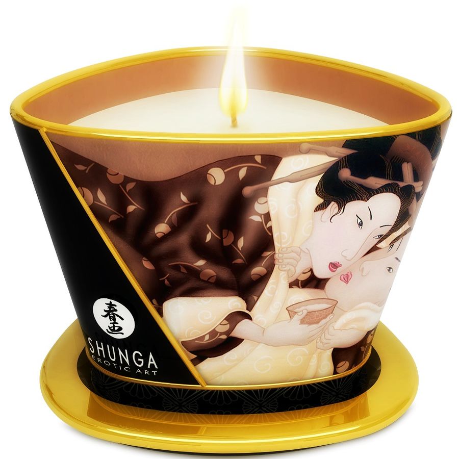 SHUNGA - MINI CARESS BY CANDELIGHT VELA MASSAGEM CHOCOLATE 170 ML