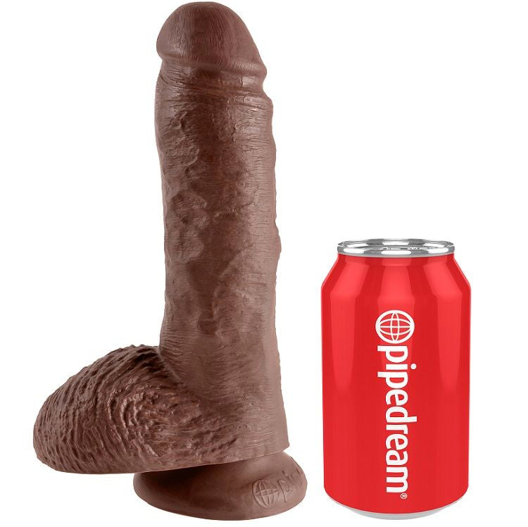 KING COCK - 8" PENE REALÍSTICO MARRÓN 20.3 CM