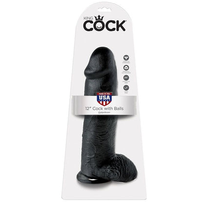 KING COCK - PENE REALISTICO NEGRO 30.48 CM