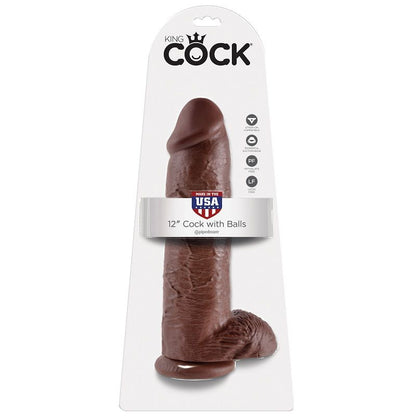 KING COCK - PENE REALÍSTICO MARRÓN 30.48 CM