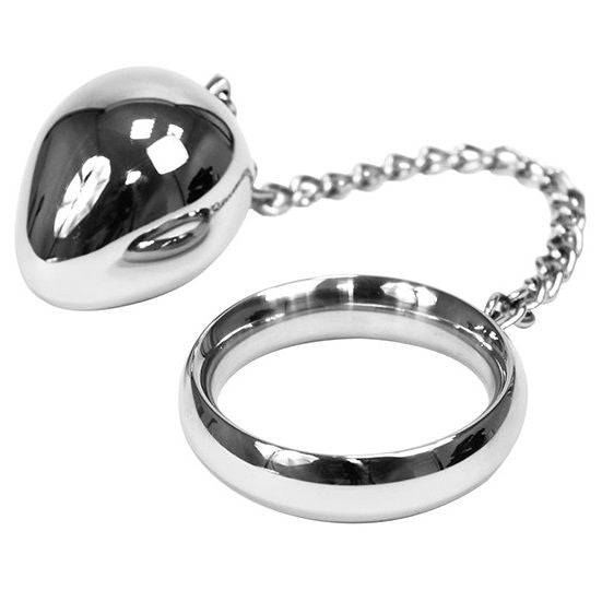 Metall dur - Anell de polla 45mm + cadena amb bola de metall