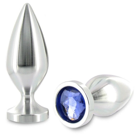 METAL HARD - ANAL PLUG ALUMINUM CRYSTAL COLOR SMALL 5.71 CM