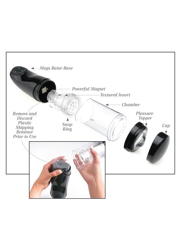 Extreme Toyz - PDX mega batedor usb masculí masculí anus negre