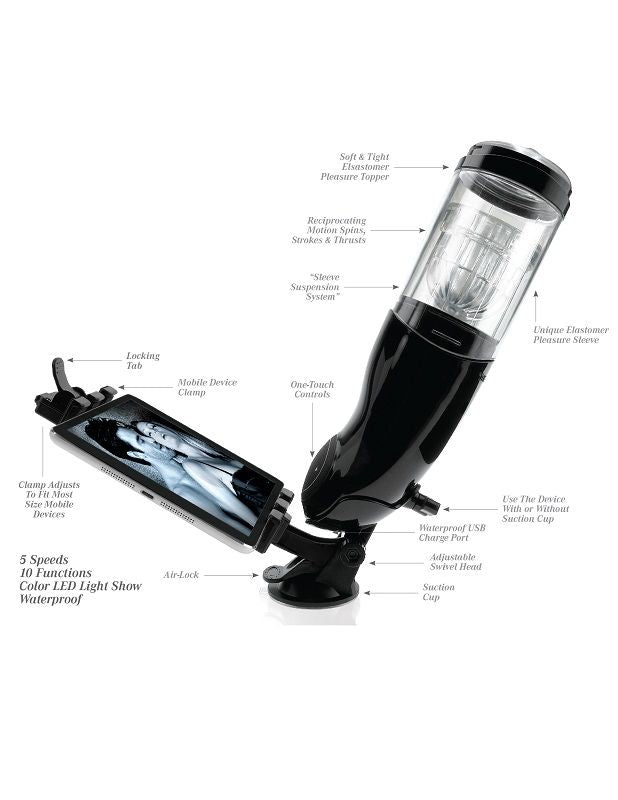 Mega-Bator Automático con Vibración y Rotación – Masturbador Masculino Recargable