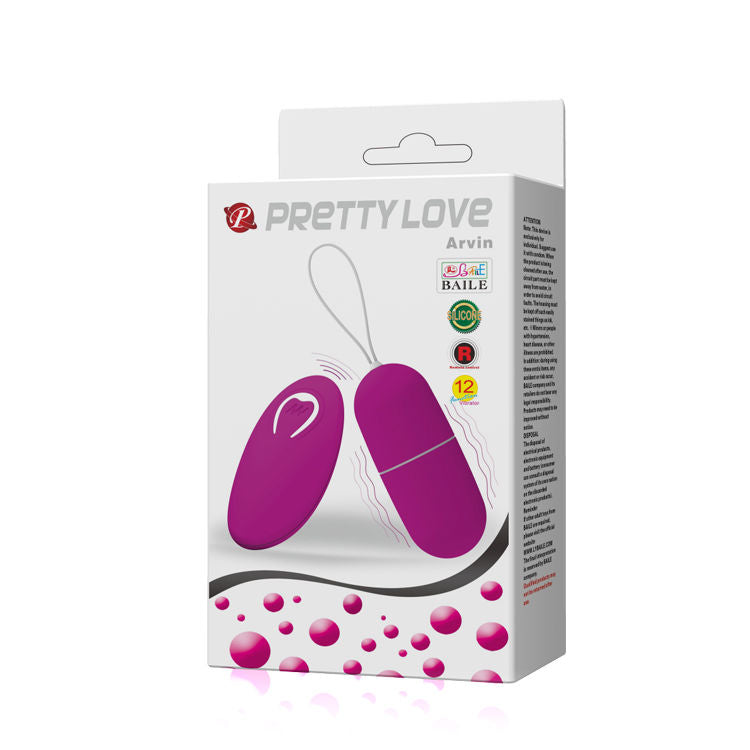 PRETTY LOVE - ARVIN VIBRATING EGG WITH REMOTE CONTROL 12V 
