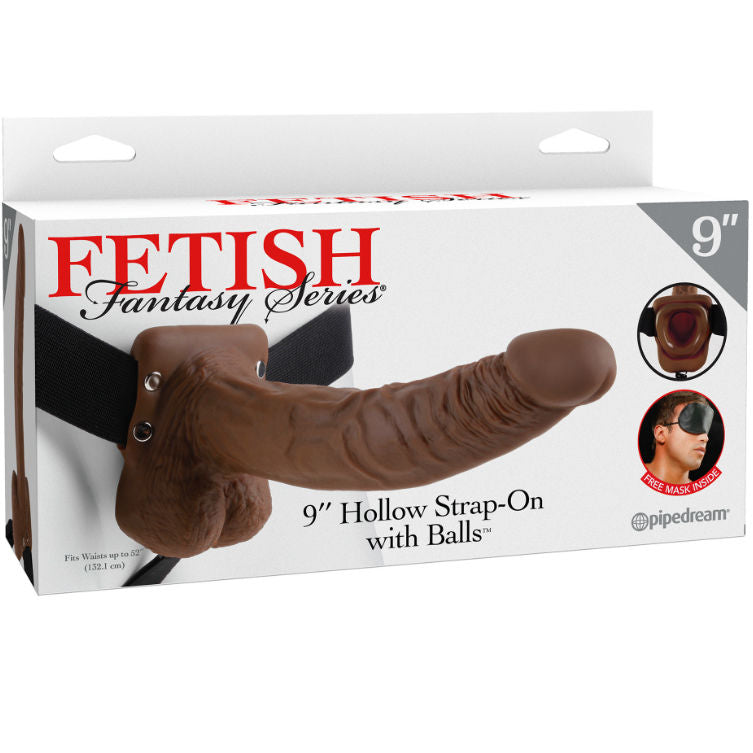 FETISH FANTASY SERIES - 9 HARNESS WITH HOLLOW TESTICLES MAN 22.9 CM BROWN