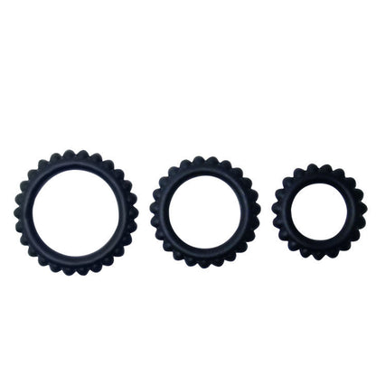 BALL - TITAN SET 3 PCS COCK RING BLACK 2.8 + 2.4 + 1.9 CM