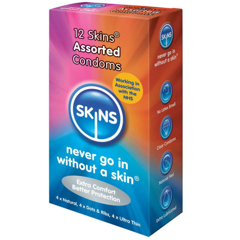 SKINS - PRESERVATIUS NATURAL + FINO + PUNTS &amp; ESTRIES 12 UTS