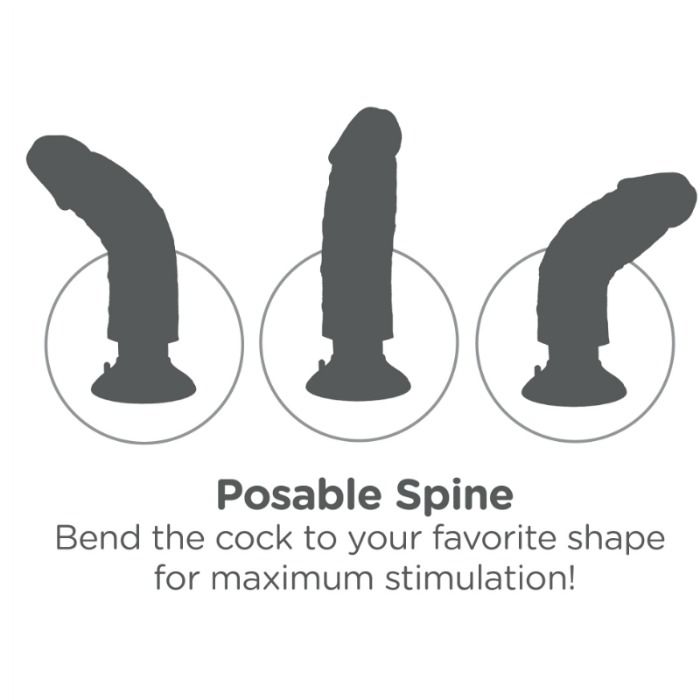 KING COCK - DILDO VIBRADOR CON TESTÍCULOS 17.78 CM NATURAL