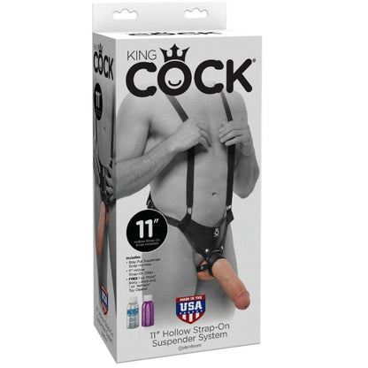 KING COCK - STRAP-ON CON DILDO HUECO 28 CM Y TIRANTES