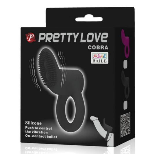 PETTY LOVE - SVART COBRA VIBRATORRING