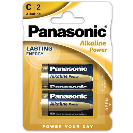 PANASONIC - BRONS ALKALINE BATTERI C LR14 BLISTER*2