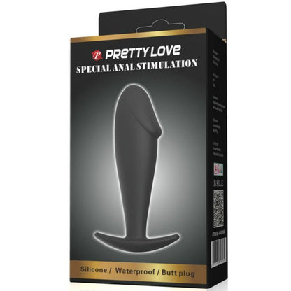 PRETTY LOVE - SILICONE ANAL PLUG IN THE SHAPE OF A BLACK PENIS