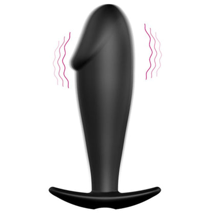 PRETTY LOVE - SILICONE ANAL PLUG PENIS SHAPE WITH 12 VIBRATION MODES BLACK