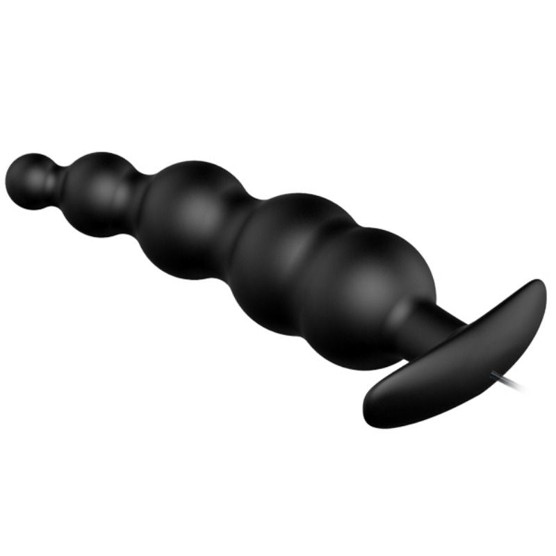 PRETTY LOVE - SILICONE ANAL PLUG WITH EXTRA STIMULATION AND 12 VIBRATION MODES, BLACK, REMOTE CONTROL