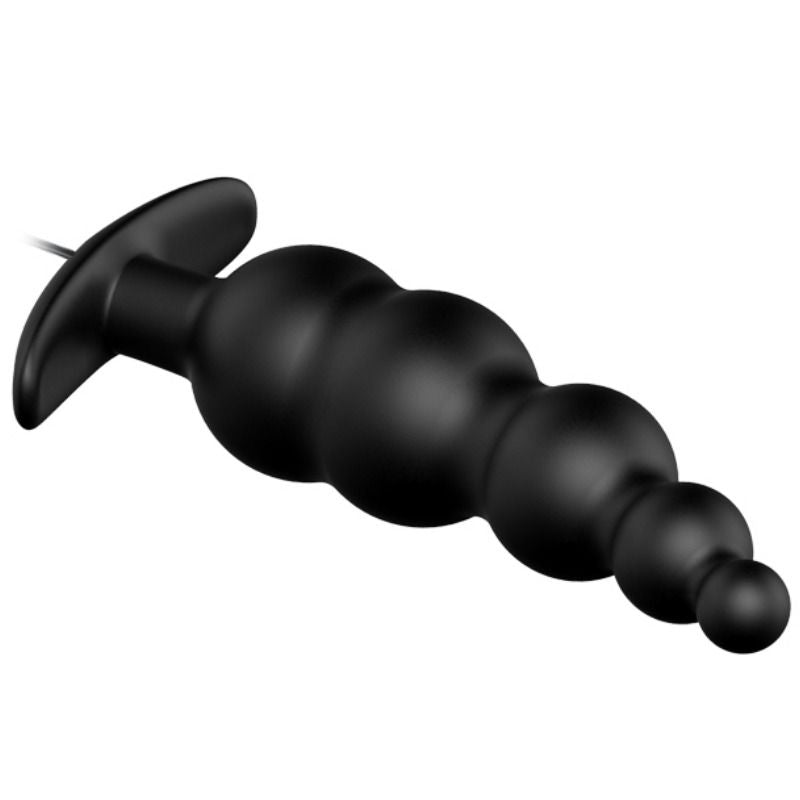 PRETTY LOVE - SILICONE ANAL PLUG WITH EXTRA STIMULATION AND 12 VIBRATION MODES, BLACK, REMOTE CONTROL