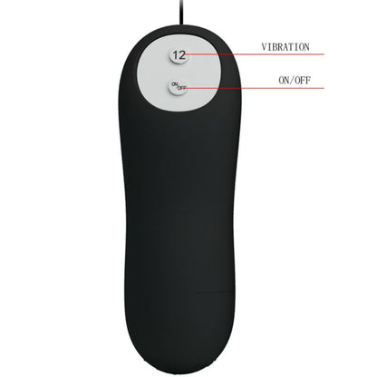 PRETTY LOVE - PLUG ANAL SILICONA 12 MODOS VIBRACIÓN NEGRO