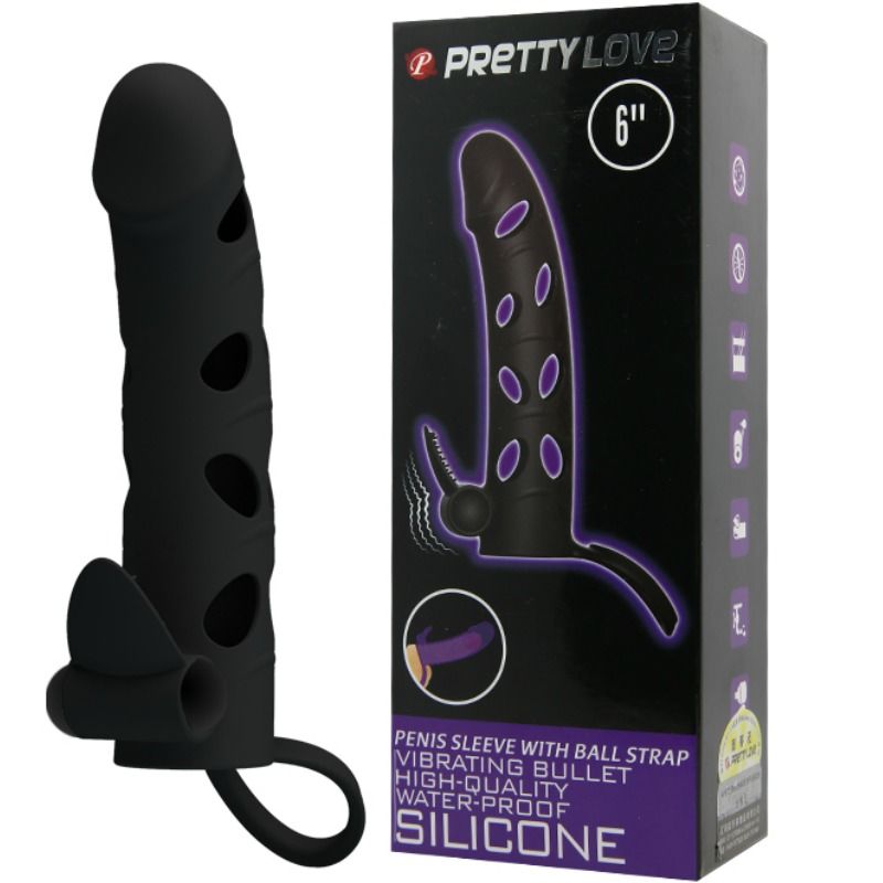 PRETTY LOVE - VIBRATING SILICONE SLEEVE 15.2 CM