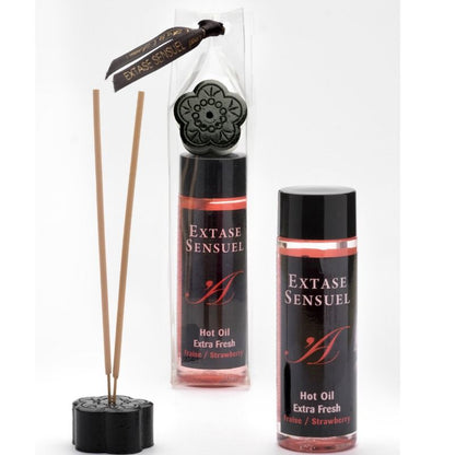ÊXTASE SENSUAL - ÓLEO DE MASSAGEM EFEITO EXTRA FRESCO MORANGO 100 ML