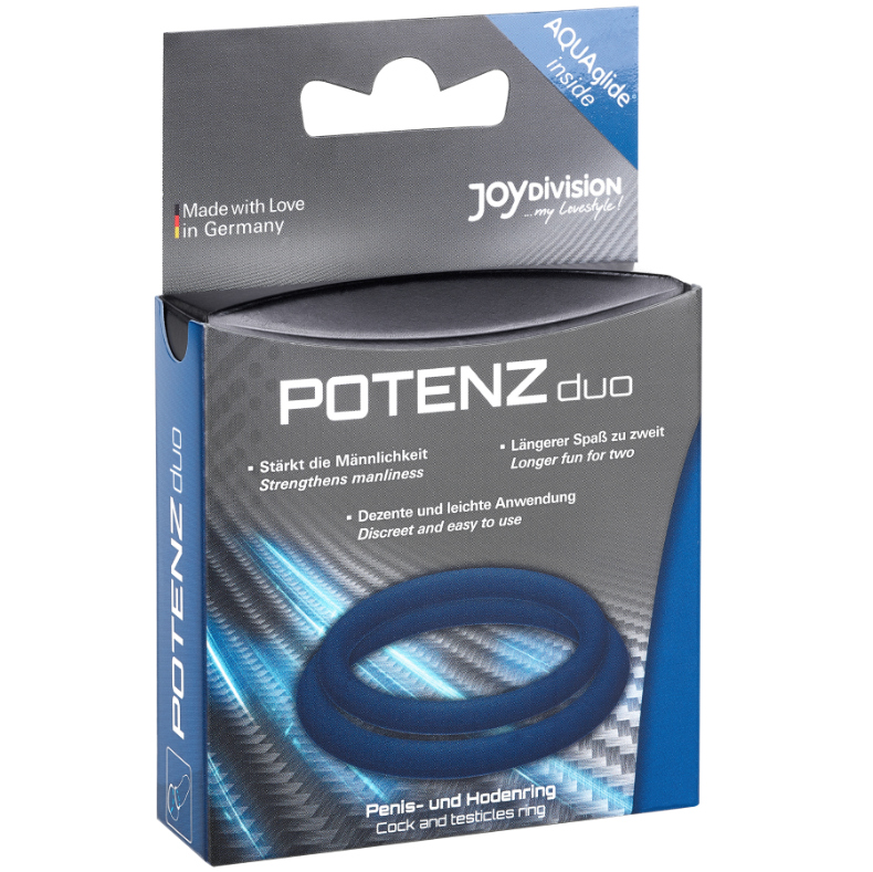 Joydivision Potenzduo - anéis para pênis azul - M