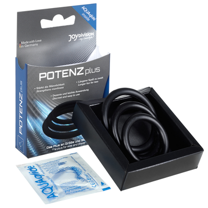 JoyDivision Potenzduo - Plus Pack 3 anells per al penis negre - S, M, L, L