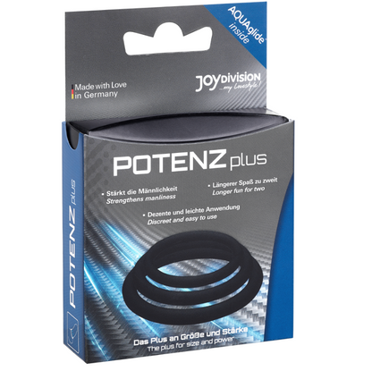 JoyDivision Potenzduo - Plus Pack 3 anells per al penis negre - S, M, L, L