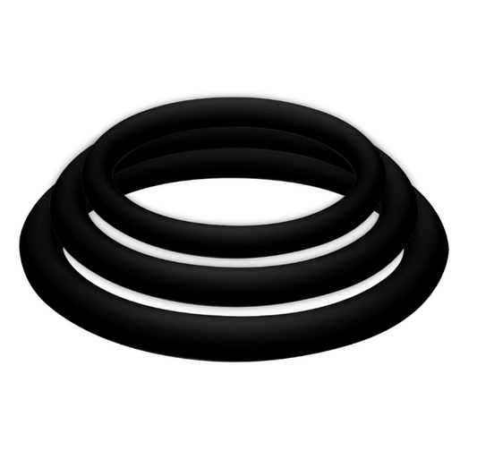 JoyDivision Potenzduo - Plus Pack 3 anells per al penis negre - S, M, L, L