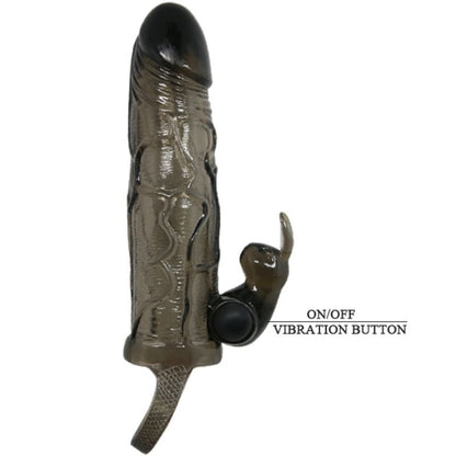 BAILE - BRAVE MAN FUNDA REALÍSTICA PENE CON RABBIT 16.5 CM NEGRO