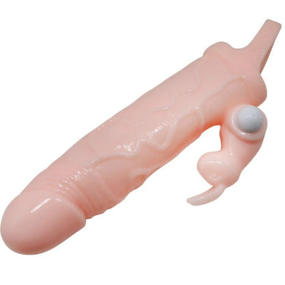 DANCE - BRAVE MAN PENIS SLEEVE WITH RABBIT VIBRATOR 16.5 CM NATURAL