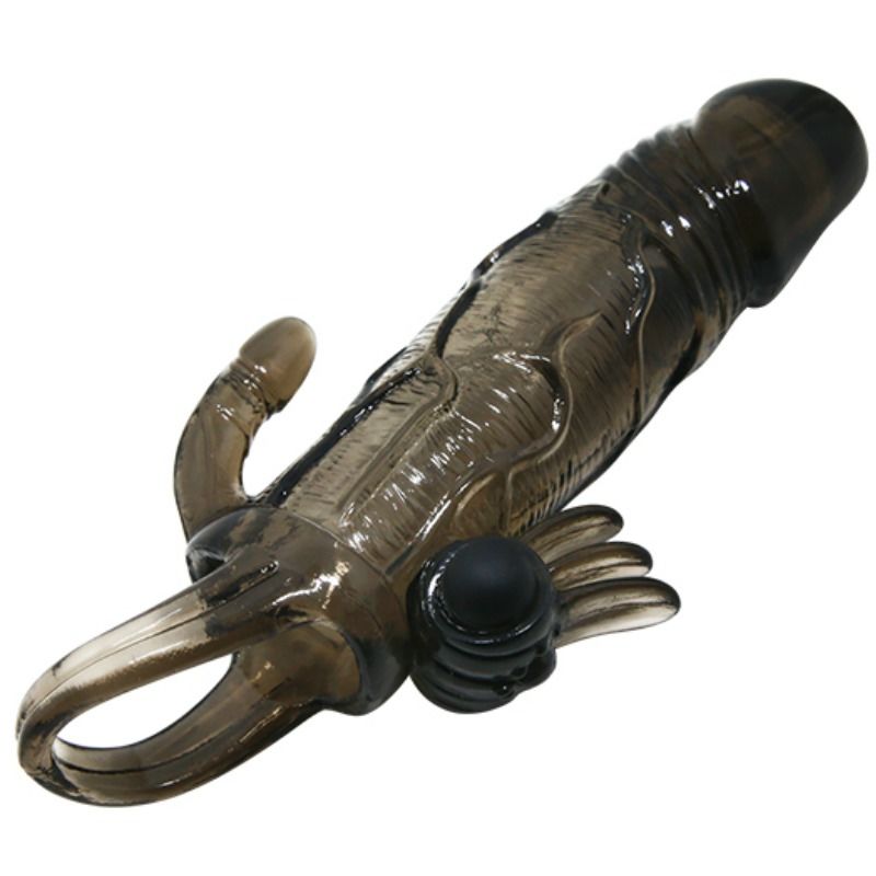 DANCE - BRAVE MAN ANAL AND CLITORIS VIBRATING PENIS SLEEVE 16.5 CM BLACK