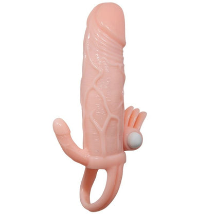 DANCE - BRAVE MAN ANAL AND CLITORIS VIBRATING PENIS SLEEVE 16.5 CM NATURAL