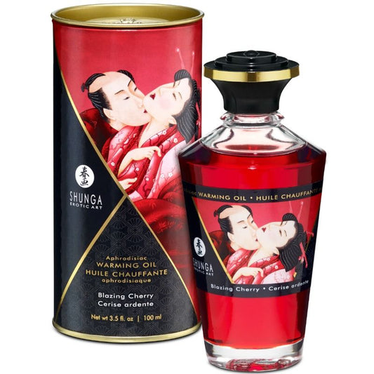 SHUNGA - WARMING MASSAGE OIL INTENSE CHERRY FLAVOR 100 ML