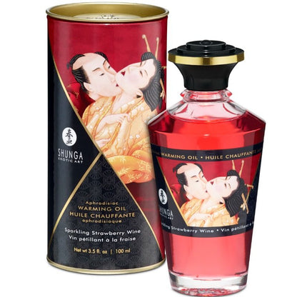 SHUNGA - MASSAGE OIL WITH WARMING EFFECT, STRAWBERRIES AND CAVA, 100 ML