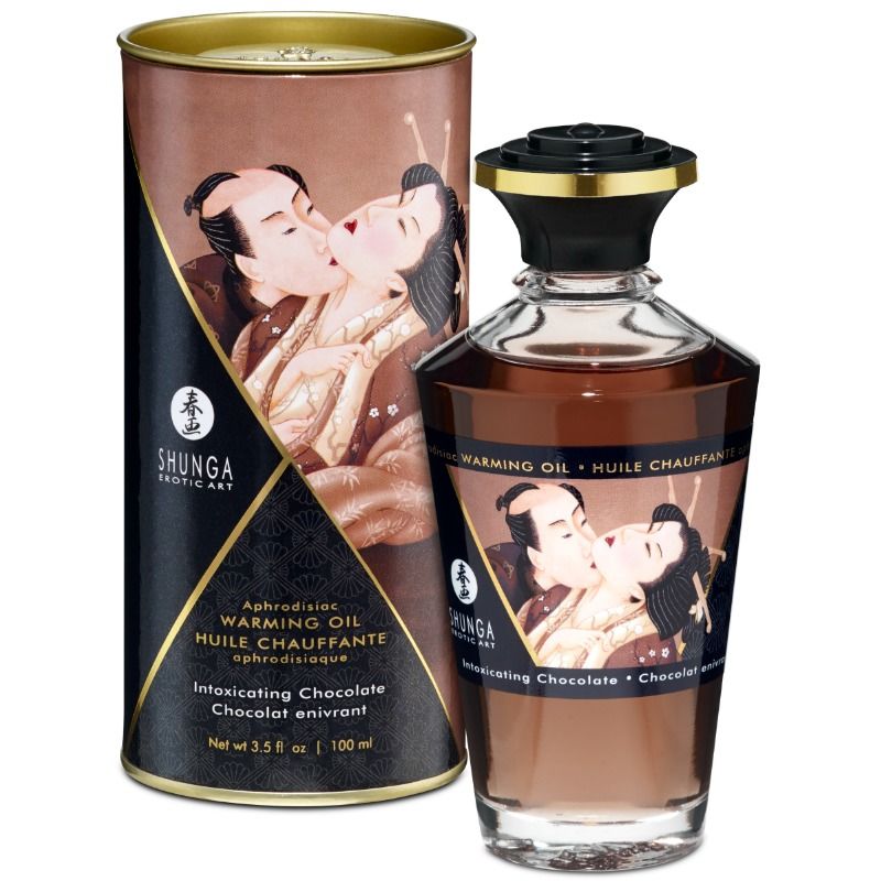 SHUNGA - MASSAGE OIL WITH WARMING EFFECT AND INTENSE CHOCOLATE FLAVOR 100 ML