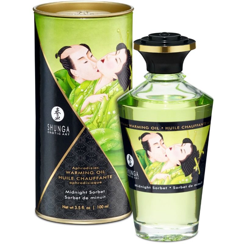 SHUNGA - MASSAGE OIL WITH WARMING EFFECT AND MIDNIGHT SORBET FLAVOR 100 ML