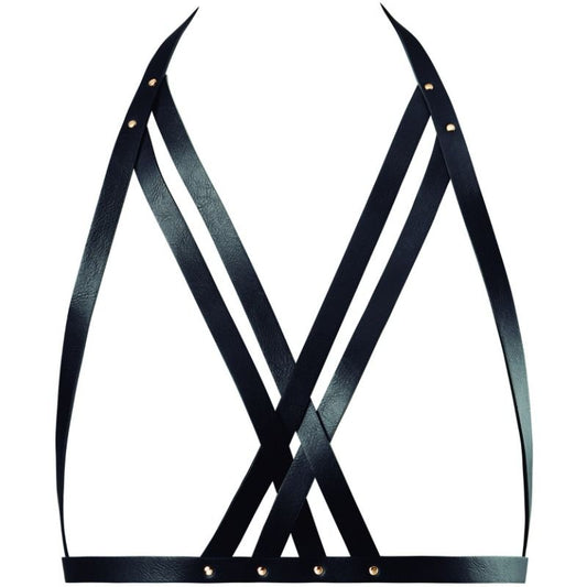 BIJOUX INDISCRETS MAZE - BLACK STRAPPED BRA