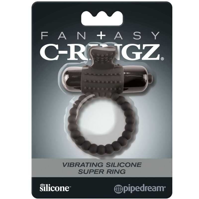 FANTASY C-RINGZ - ANELL VIBRADOR DE SILICONA NEGRE