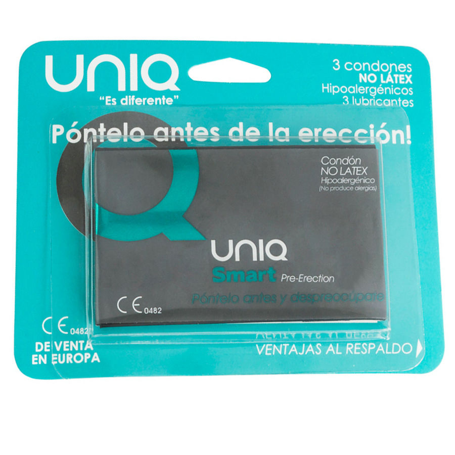 UNIQ - SMART PRESERVATIUS PRE-ERECCIÓ SENSE LATEX 3 UNITATS